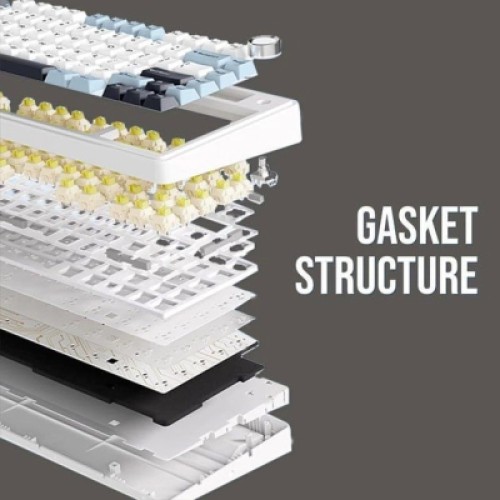 Клавиатура Aula F75 Gasket Greywood V3 switch Hot-Swap PBT Wireless/Bluetooth/USB White (6948391208640)