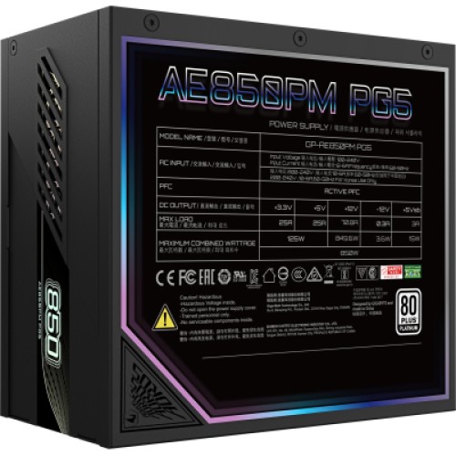 Блок питания GIGABYTE 850W (GP-AE850PM PG5)