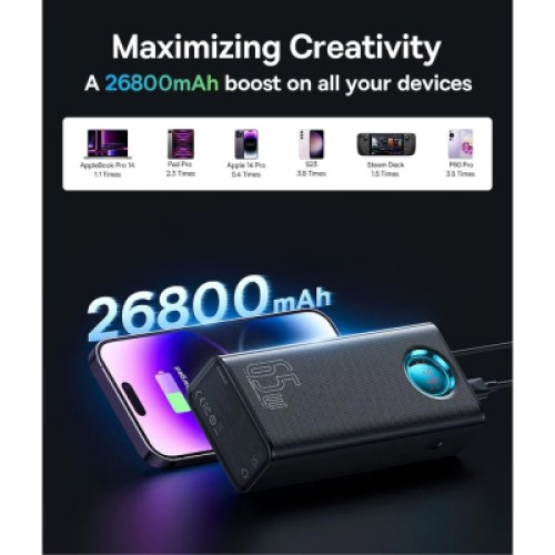 Батарея универсальная Baseus Amblight 26800mAh 65W OE, black (P10022402113-00)