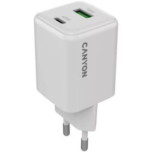 Зарядное устройство Canyon CU45AC GaN 45W 1xPD 1xQC EU White (CNS-CUW45AC)