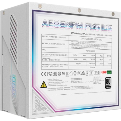 Блок питания GIGABYTE 850W (GP-AE850PM PG5 ICE)