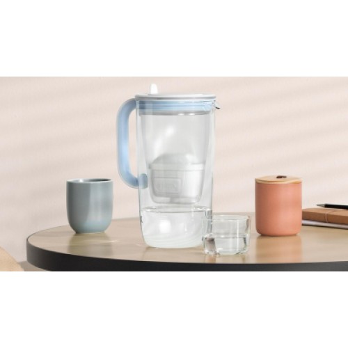 Фильтр-кувшин Brita Glass Jug One скляний 2.5л (1.7л води) з фільтр-картриджем, синій (1050452)