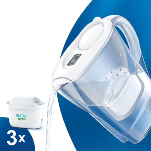 Фильтр-кувшин Brita Marella Memo MXPro 2.4л (1.4л води) з фільтр-картриджем 3шт, білий (1052791)
