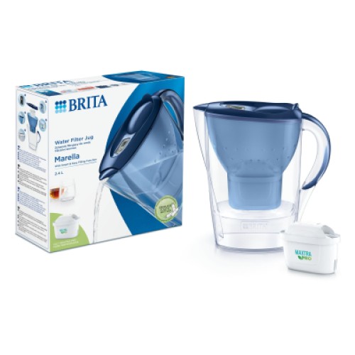 Фильтр-кувшин Brita Marella Memo MXPro 2.4л (1.4л води) з фільтр-картриджем, синій (1052799)