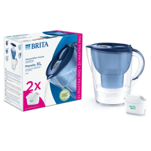 Фильтр-кувшин Brita Marella XL Memo MXPro 3.5л (2л води) з фільтр-картриджем 2шт, синій (1052786)
