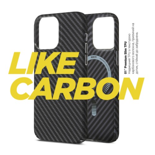 Чехол для мобильного телефона Armorstandart LikeCarbon MagCase Apple iPhone 16 Pro Max Black (ARM80093)