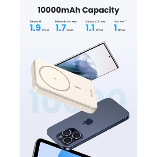 Батарея универсальная Ugreen 10000mAh 20W Magnetic Wireless beige (PB561)