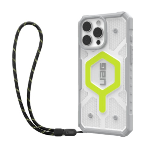 Чехол для мобильного телефона UAG iPhone 16 Pro Max Pathfinder Clear Magsafe Bundle Active Neon Lanyard (1144651BV01)