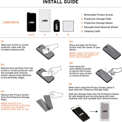 Пленка защитная UAG iPhone 16 Pro Removable Privacy Glass - Tint (14436811NA)