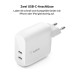 Зарядное устройство Belkin 40W 2хUSB-С PD white (WCB006VFWH)