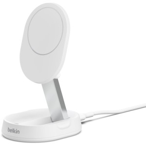 Зарядное устройство Belkin 15W Magnetic Stand Qi2 20W adapter USB-C white (WIA008VFWH)