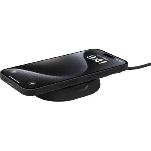 Зарядное устройство Belkin 15W Magnetic Stand Qi2 20W adapter USB-C black (WIA008VFBK)