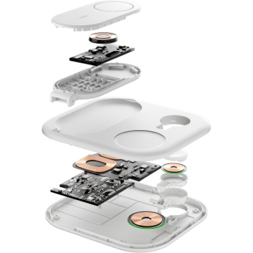 Зарядное устройство Belkin 3in1 Magnetic Foldable iPhone/Watch/AirPods Qi2 15W white (WIZ029VFWH)