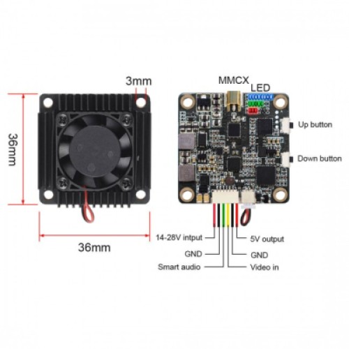 Відеопередавач (VTX) AKK Ultra Long Range 3W 5.8GHz 96CH Low Band (TX3000AC96)