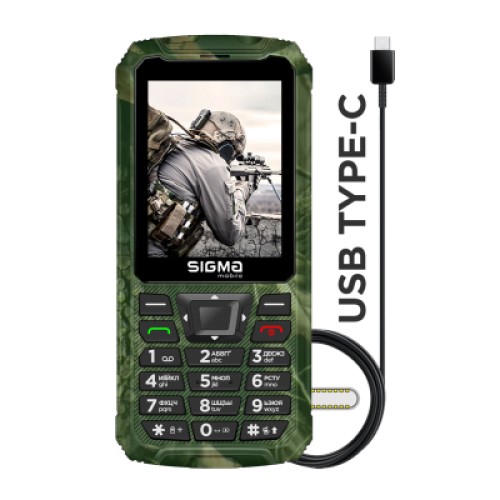 Мобильный телефон Sigma X-treme PR68 Type-C Khaki (4827798122426)