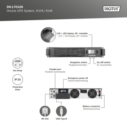 Источник бесперебойного питания Digitus 6000VA DN-170106 (DN-170106)