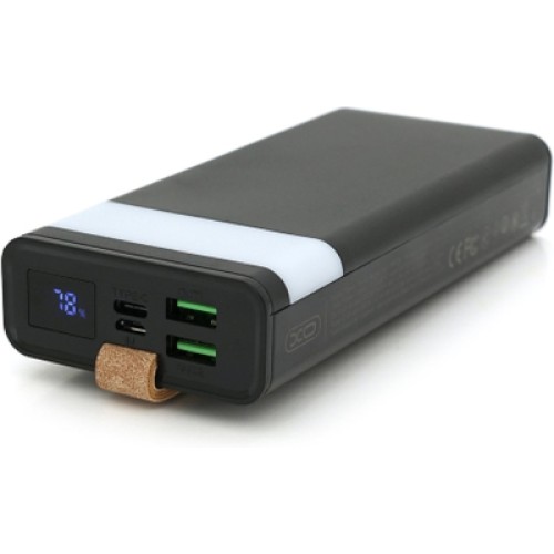 Батарея универсальная XO 20000mAh, PD/20W, QC/22.5W, flashlight, Micro-USB, Type-C, USB-A*2, black (XO-PR129 / 29303)
