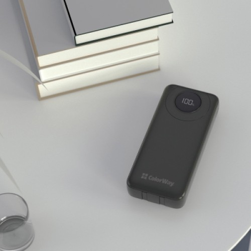 Батарея универсальная ColorWay 20 000 mAh EnergyPlus PD/18W, QC3.0/22.5W, Black (CW-PB200LPB4BK-PDD)