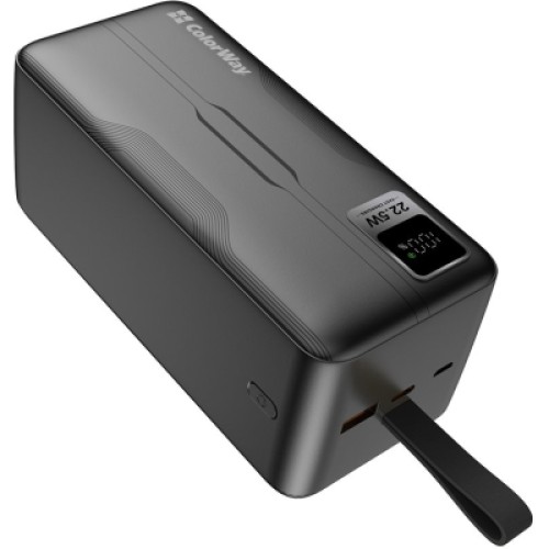 Батарея универсальная ColorWay 50 000 mAh PD/18W, QC3.0/22.5, Digital Display, Black (CW-PB500LPC5BK-PDD)