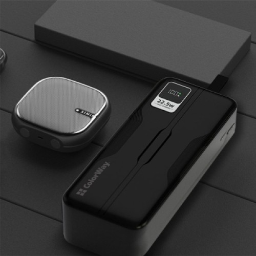 Батарея универсальная ColorWay 50 000 mAh PD/18W, QC3.0/22.5, Digital Display, Black (CW-PB500LPC5BK-PDD)