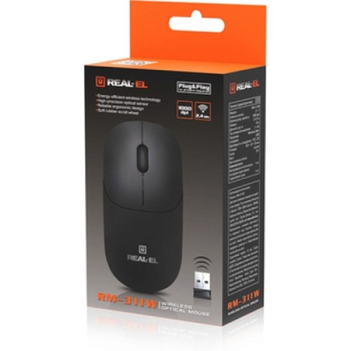 Мышка REAL-EL RM-311W Wireless Black (EL123200041)