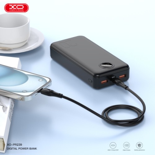 Батарея универсальная XO 20000mAh, PD/20W, QC/22.5W, black (PR239_Black)