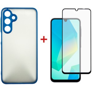 Чехол для мобильного телефона Dengos Samsung Galaxy A16 5G Matte + glass (Blue) (DG-KM-118)