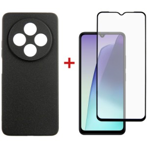 Чехол для мобильного телефона Dengos Xiaomi Redmi 14C Carbon + glass (Black) (DG-KM-119)