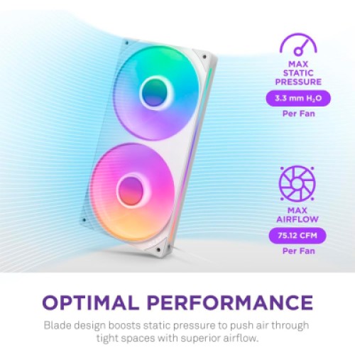 Кулер для корпуса NZXT F240 RGB Core Fan (Single Frame) - White (RF-U24HF-W1)