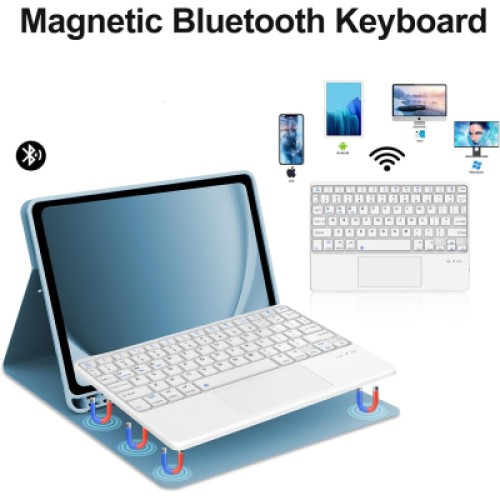 Чехол для планшета BeCover Keyboard+TouchPad Apple iPad Air 11" M2/M3 (2024/2025) Light Blue (712598)