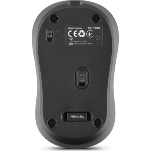Мышка REAL-EL RM-450W Wireless/Bluetooth Black/Gray (EL123200046)