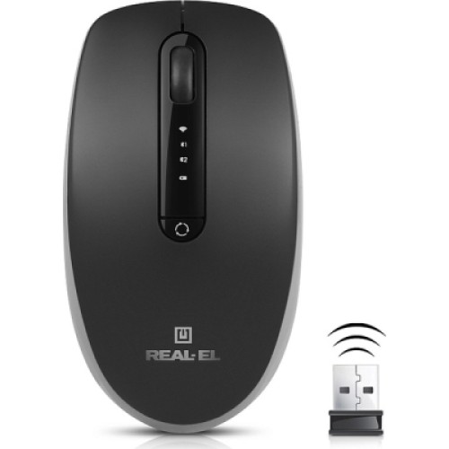 Мышка REAL-EL RM-455W Wireless/Bluetooth Black/Gray (EL123200047)
