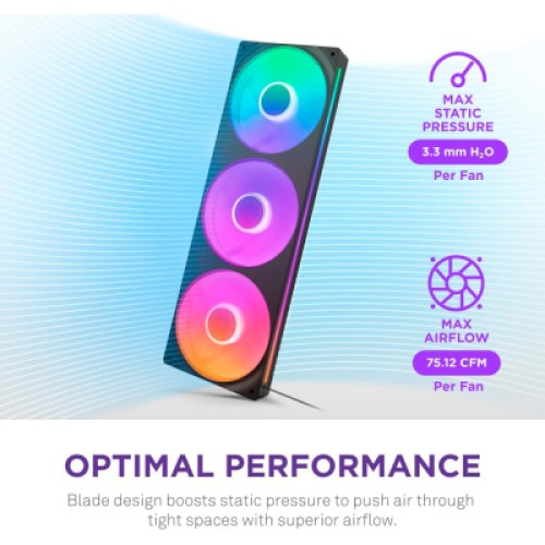 Кулер для корпуса NZXT F360 RGB Core Fan (Single Frame) - Black (RF-U36HF-B1)