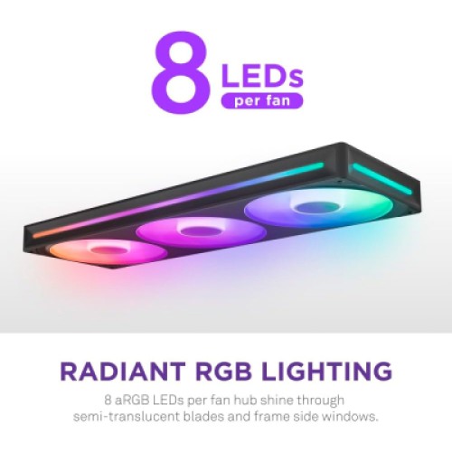 Кулер для корпуса NZXT F360 RGB Core Fan (Single Frame) - Black (RF-U36HF-B1)