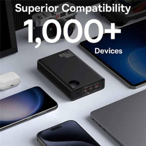 Батарея универсальная Baseus Adaman Metal Digital Display 24000mAh 140W, Black (P10021508113-00) (P10021507112-02)
