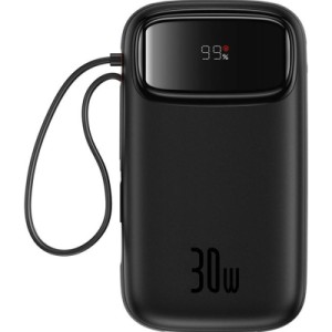 Батарея універсальна Baseus QPow2 20000mAh 30W, with 2*Type-C Cable, Black (P10055009113-00)