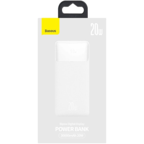 Батарея универсальная Baseus Bipow Overseas 30000mAh 20W, White (PPBD050402)