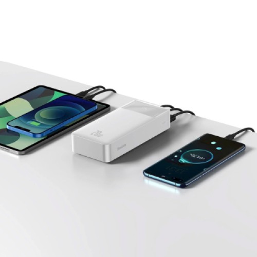 Батарея универсальная Baseus Bipow Overseas 30000mAh 20W, White (PPBD050402)