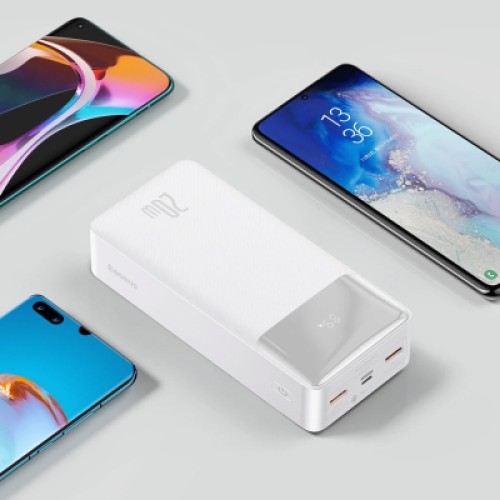 Батарея универсальная Baseus Bipow Overseas 30000mAh 20W, White (PPBD050402)