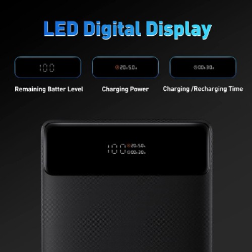 Батарея универсальная Baseus Blade Digital Display 20000mAh PD/100W, Black (PPDGL-01, PPBLD100-S) (PPBL000201)