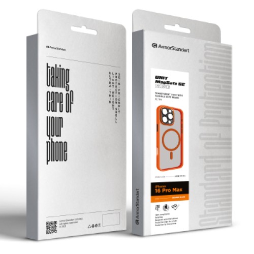 Чехол для мобильного телефона Armorstandart Unit MagSafe SE Apple iPhone 16 Pro Max Orange Black (ARM81151)