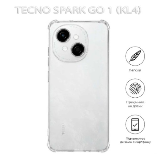 Чехол для мобильного телефона BeCover Anti-Shock Tecno Spark Go 1 (KL4) Clear (712782)