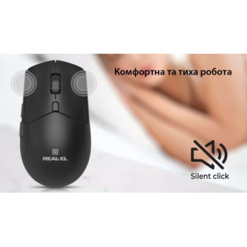 Мышка REAL-EL RM-460W Wireless/Bluetooth Black (EL123200048)