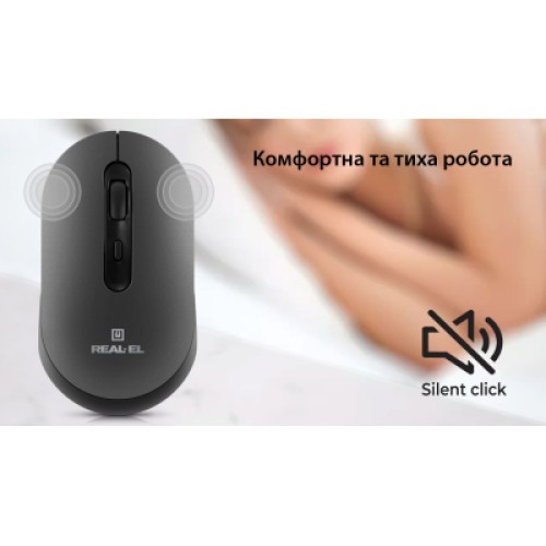 Мышка REAL-EL RM-470W Wireless/Bluetooth Dark Gray (EL123200049)