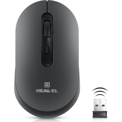 Мышка REAL-EL RM-470W Wireless/Bluetooth Dark Gray (EL123200049)