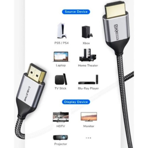 Кабель мультимедийный HDMI to HDMI 1.0m v2.1 Cabletime (CA914661)