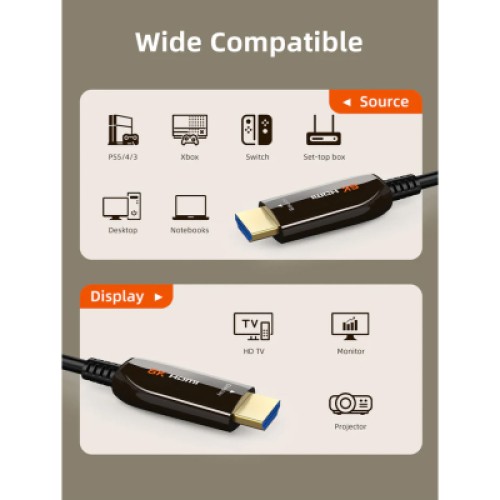Кабель мультимедийный HDMI to HDMI 100.0m v2.1 AOC Cabletime (CA914555)