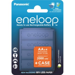 Аккумулятор Panasonic AA Eneloop 2000mAh NI-MH * 4 + Сase (BK-3MCDEC4CP)