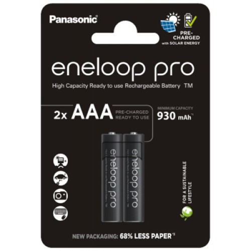 Аккумулятор Panasonic AAA Eneloop 930mAh Pro NI-MH * 2 (BK-4HCDE/2CP)