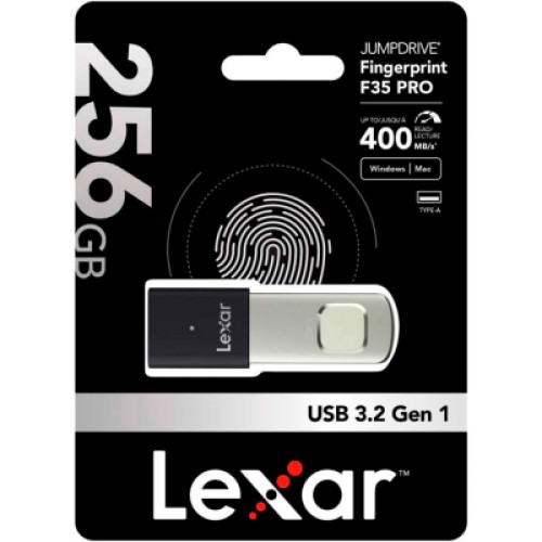 USB флеш накопитель Lexar 256GB JumpDrive Fingerprint F35 Pro USB 3.2 (LJDF35P256G-RNBNG)